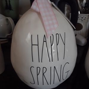 RAE DUNN "HAPPY SPRING"  EASTER/SPRING         ceramic egg. New